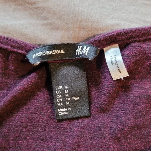 Medium H&M Basic Burgundy Long Sleeve Bodycon Dress - Picture 6 of 8